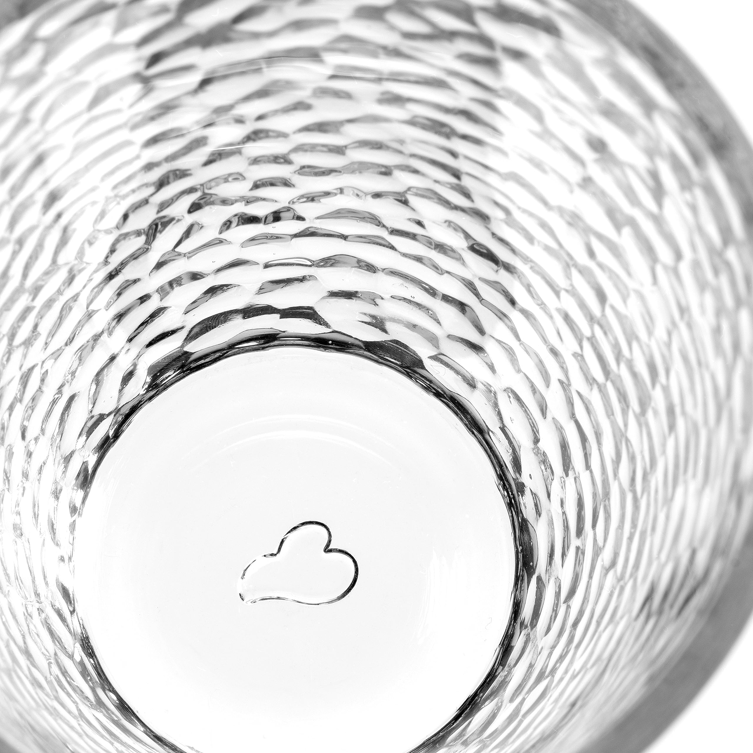 Leonardo Matera 077408 Lot de 4 verres à boire en verre de qualité supérieure aspect martelé Capacité 340 ml Passe au lave-vaisselle Robuste Transparent