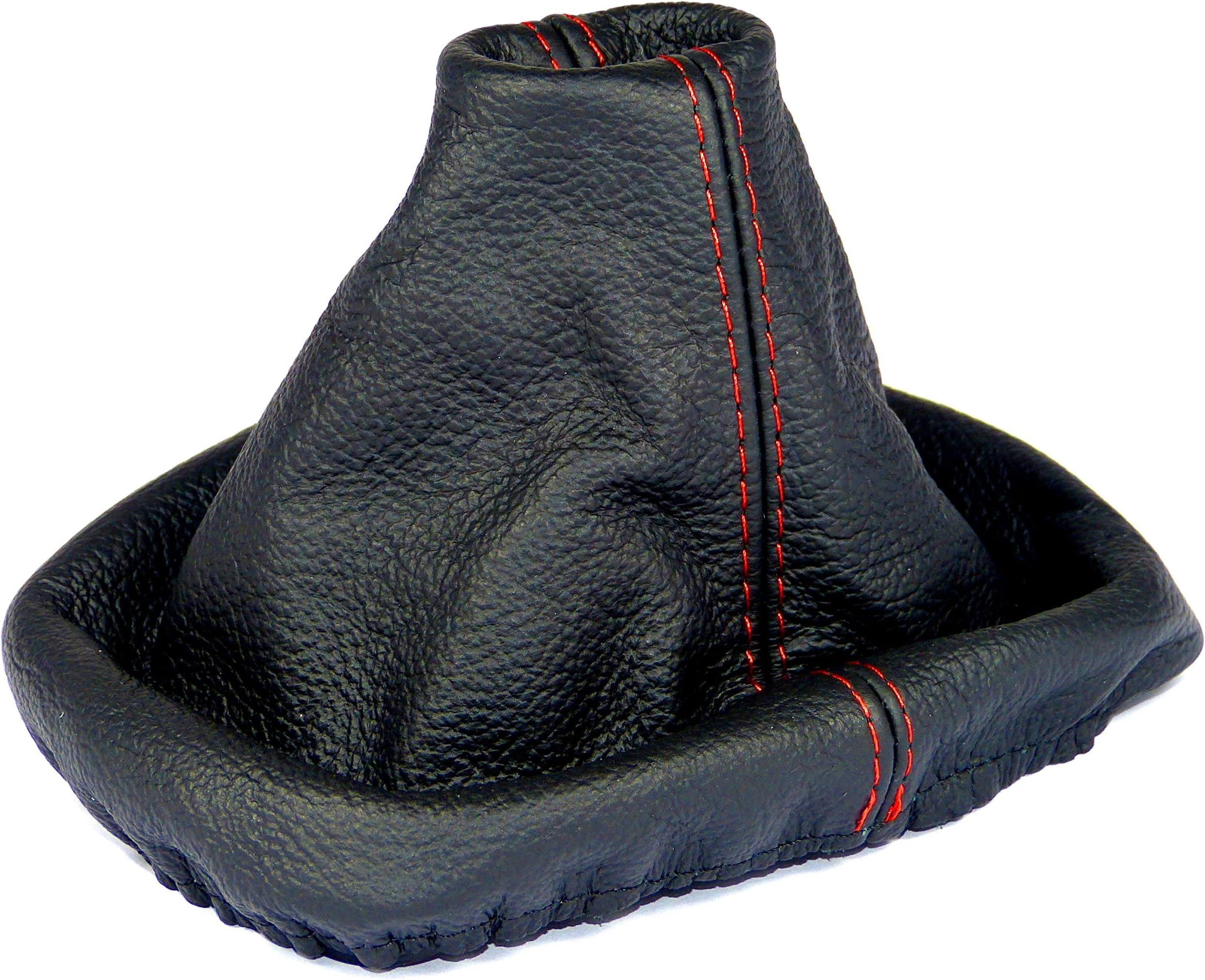 Shift Boot Cover Genuine Leather Compatible with VW Golf MK4 4 IV for Bora MK4 for Jetta MK4 1997-2006 Manual Transmission Black red Stitch