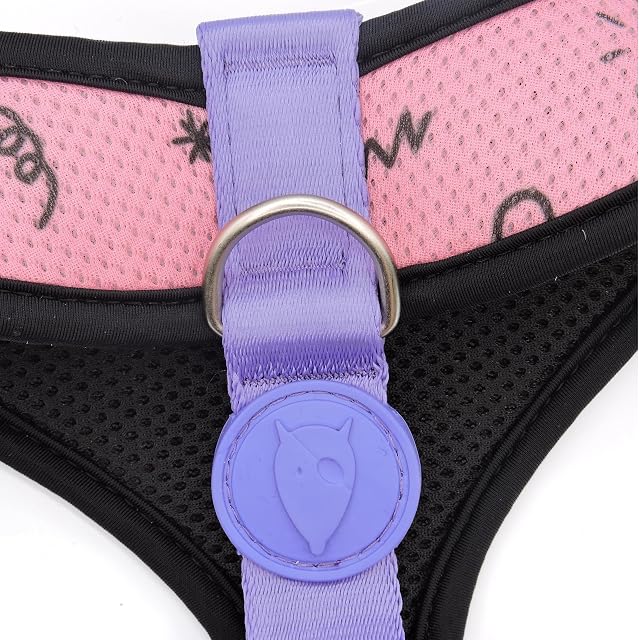 Foto 3 de 6 de MORSO® Arnés Transpirable Air Mesh para Perros pequeños, Rosa, Morado y Negro, Talla XS