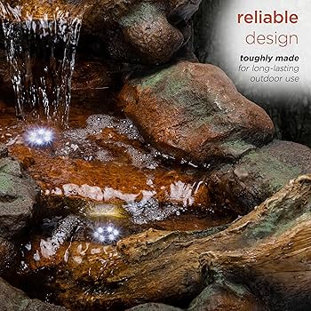 絵画 water fountain Sunnydaze 52 in. 4-Tier White Water Fountain with Fruit Top FC