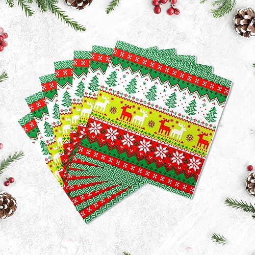 Vista 7 de Honoson Cocktail Guest Napkins Paper Disposable Beverage Dinner Napkins Hand Towel for Holiday Birthday Party Supplies Favors Table Decoration(100