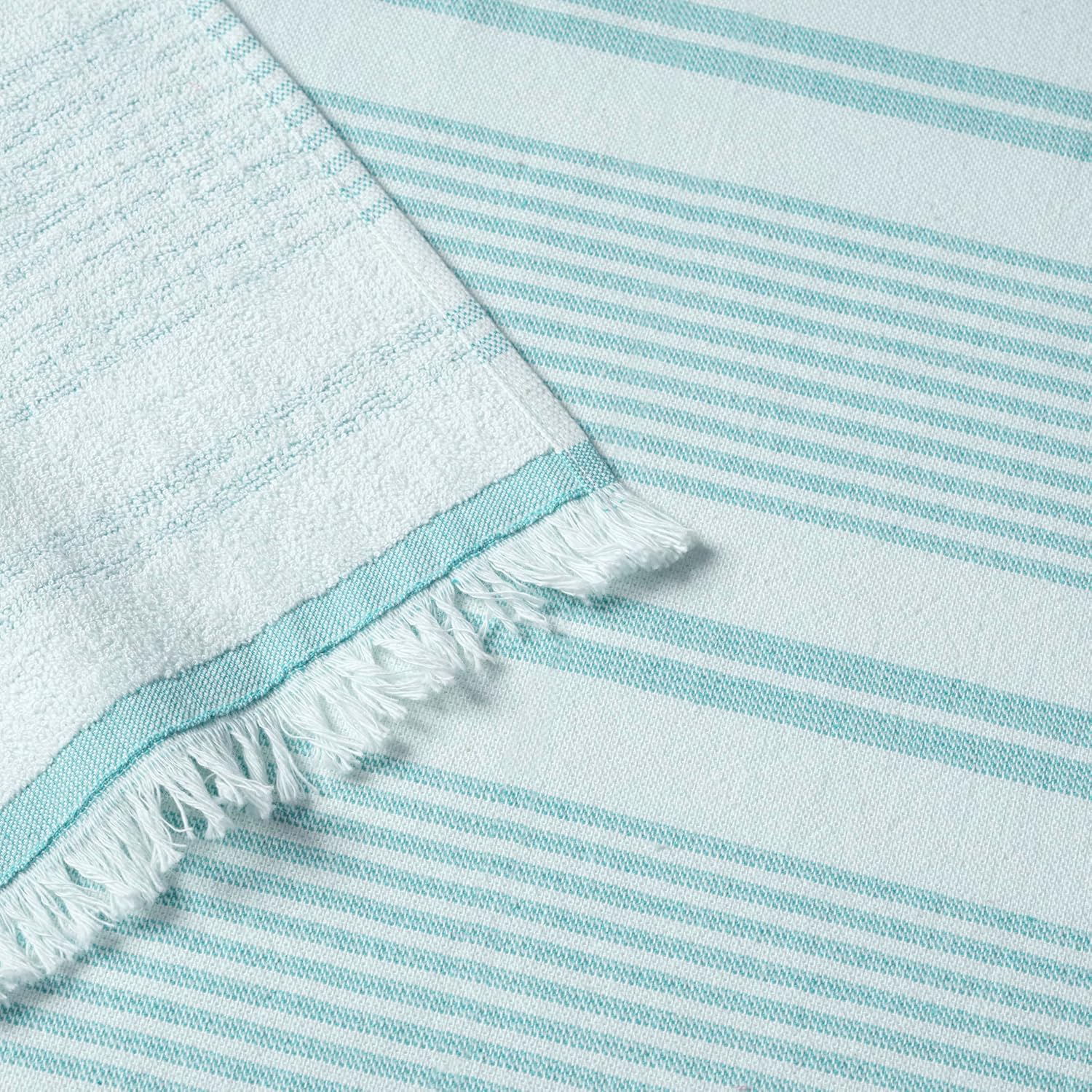Maisonette Turkish Beach & Bath Towels - 2 Pack (36"x71"), Quick-Dry Cotton Peshtemal for Bath, Beach, Travel, Absorbent, Lightweight, Bathroom, Hammam, and Spa Towels with Eyelash Fringe, Green