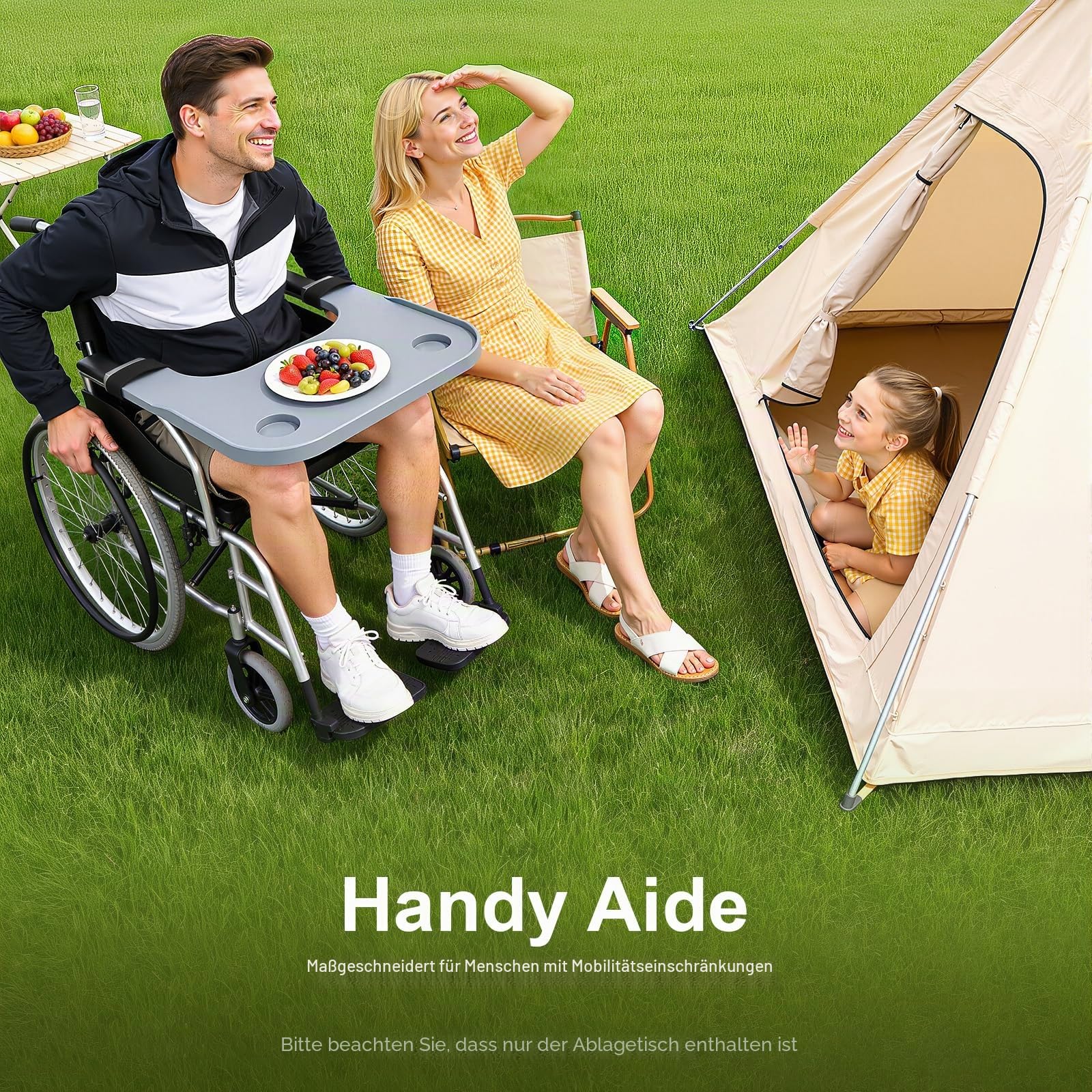 Rollstuhl-Tablett Tisch für Erwachsene ältere Menschen, abnehmbare ABS-Kunststoff-Rollstuhl Esstisch Board mit 2 Cup Holder, tragbare Rollstuhl-Tablett, zum Essen, Lesen, Arbeiten, Grau