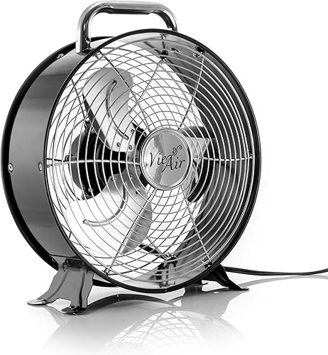 Miniatura 2 de Vie Air Ventilador de tambor de metal duradero de doble velocidad potente y silencioso de alta velocidad, 12 pulgadas de ancho