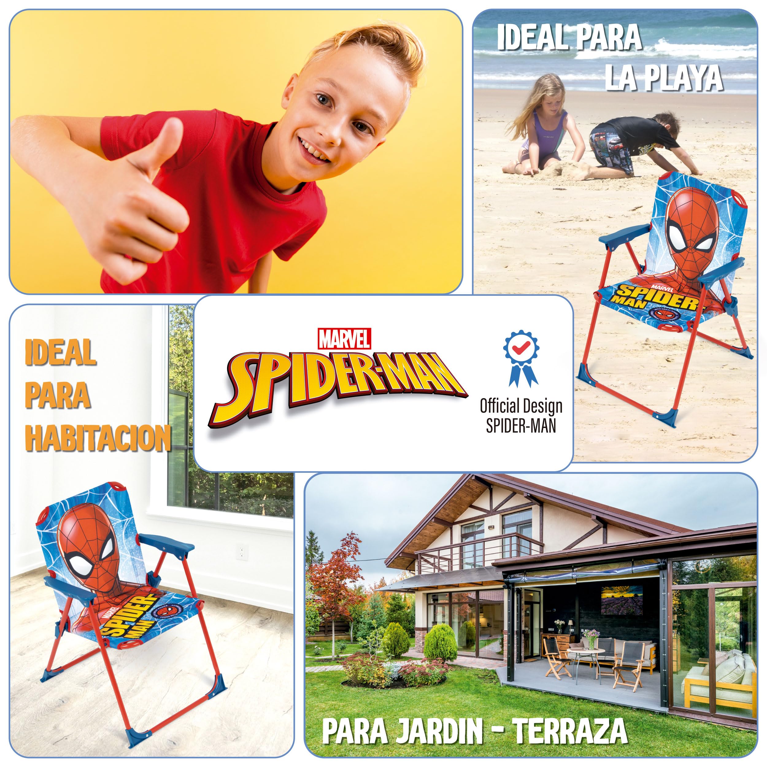 ARDITEX Spiderman Folding Chair, Outdoor Chair for Beach, Garden