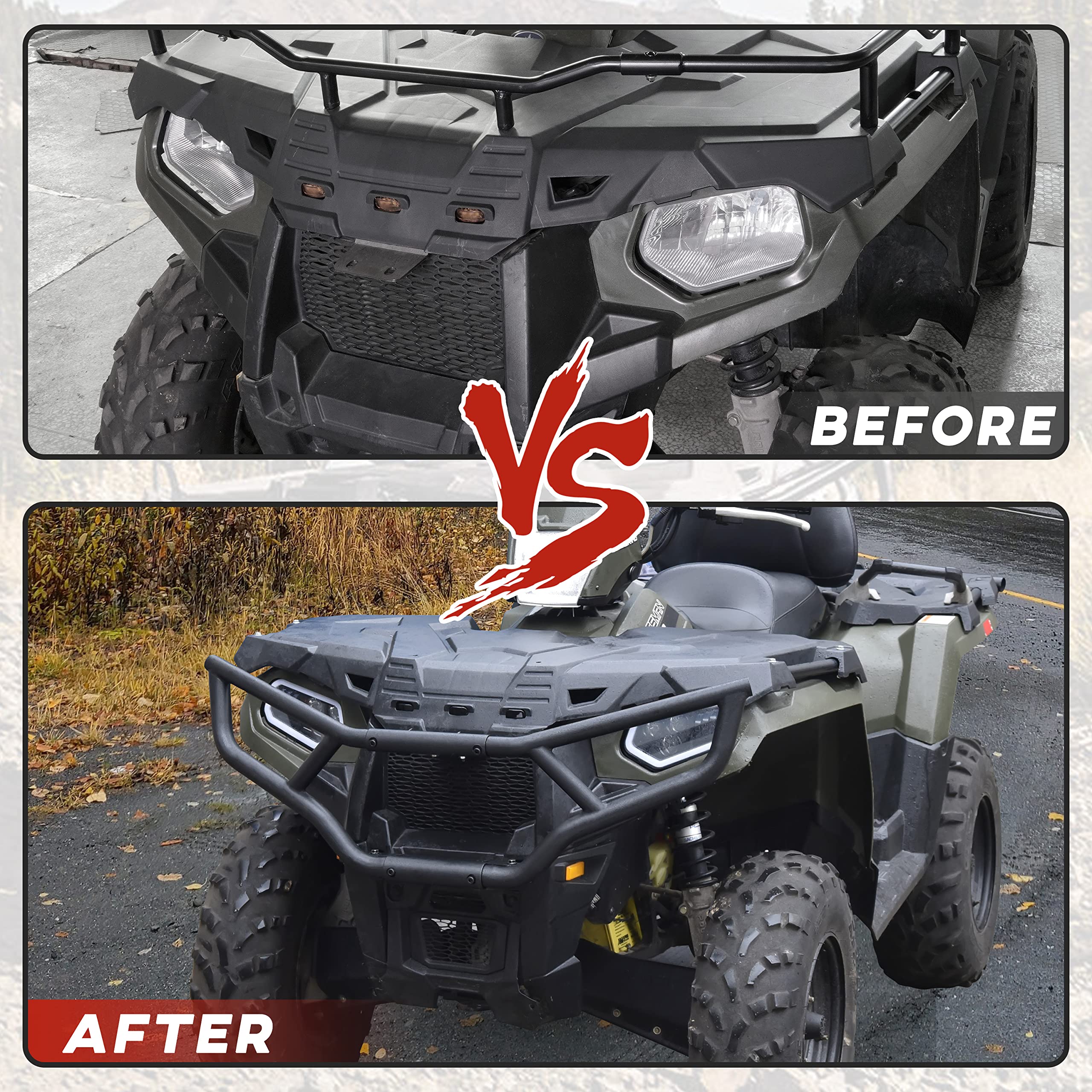 SAUTVS Brosse de protection pour pare-chocs avant Polaris Sportsman 450 570 14-20, en acier robuste pour Polaris Sportsman 450 570 Touring ETX 2014-2020 Accessoires, remplace OEM # 2879714