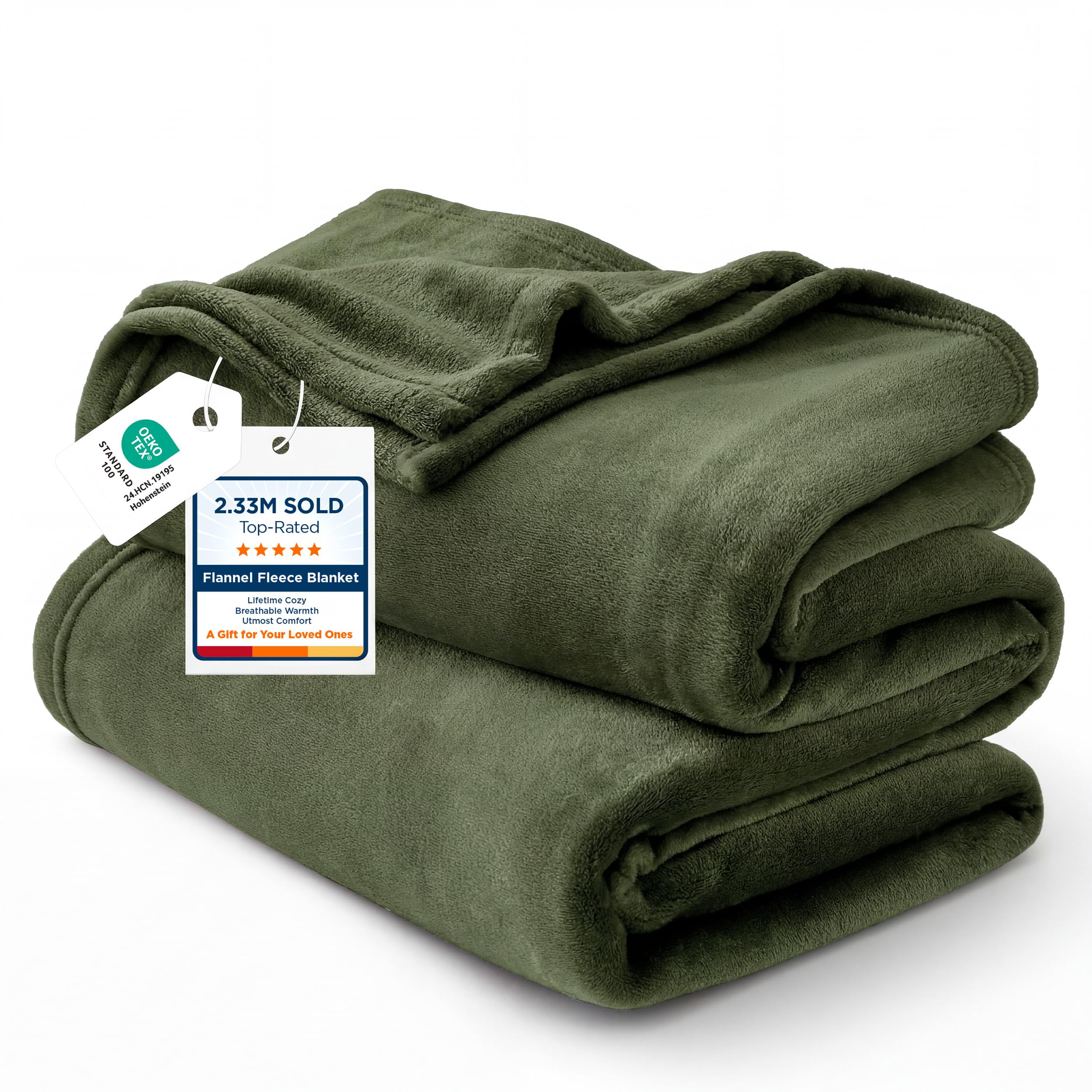 Amazon.com: Bedsure Fleece Blankets King Size Oive Green - Bed