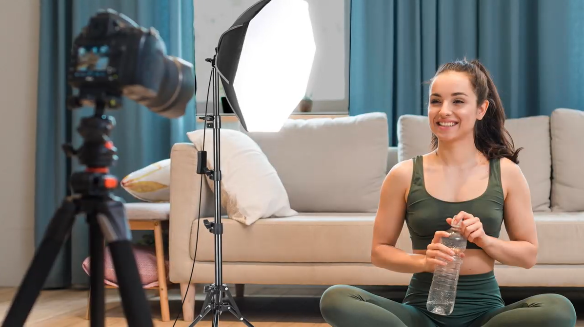FGen Softbox Fotostudioset, 135 W, 5500 K, achthoekige fotolamp, fotolamp, 70 cm verlichting voor fotostudio's met E27-fitting en 2 m verstelbare lichtstatieven voor studio-portretten