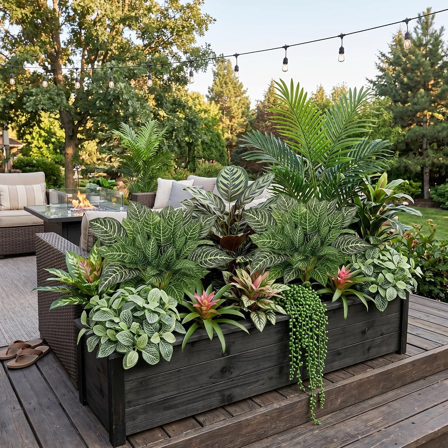 4 Pcs Artificial Zebra Plant Bush - 16.5" Faux Indoor Plant Variegated Foliage Silk Bush for Indoor Outdoor Home Bathroom Bedroom Kitchen Office Table Desk Farmhouse Decor image 3