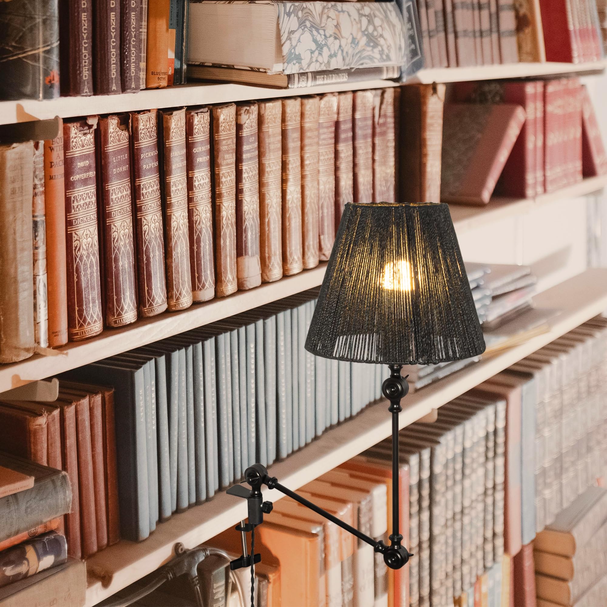 Retro Klemmleuchte,1 Packung Leselampe mit 2,5 m Kabel, Dimmbar Nachttischlampe,Augenpflege Schreibtischlampe für Büro Heimgebrauch, E27 Lampenhalterung TD0754