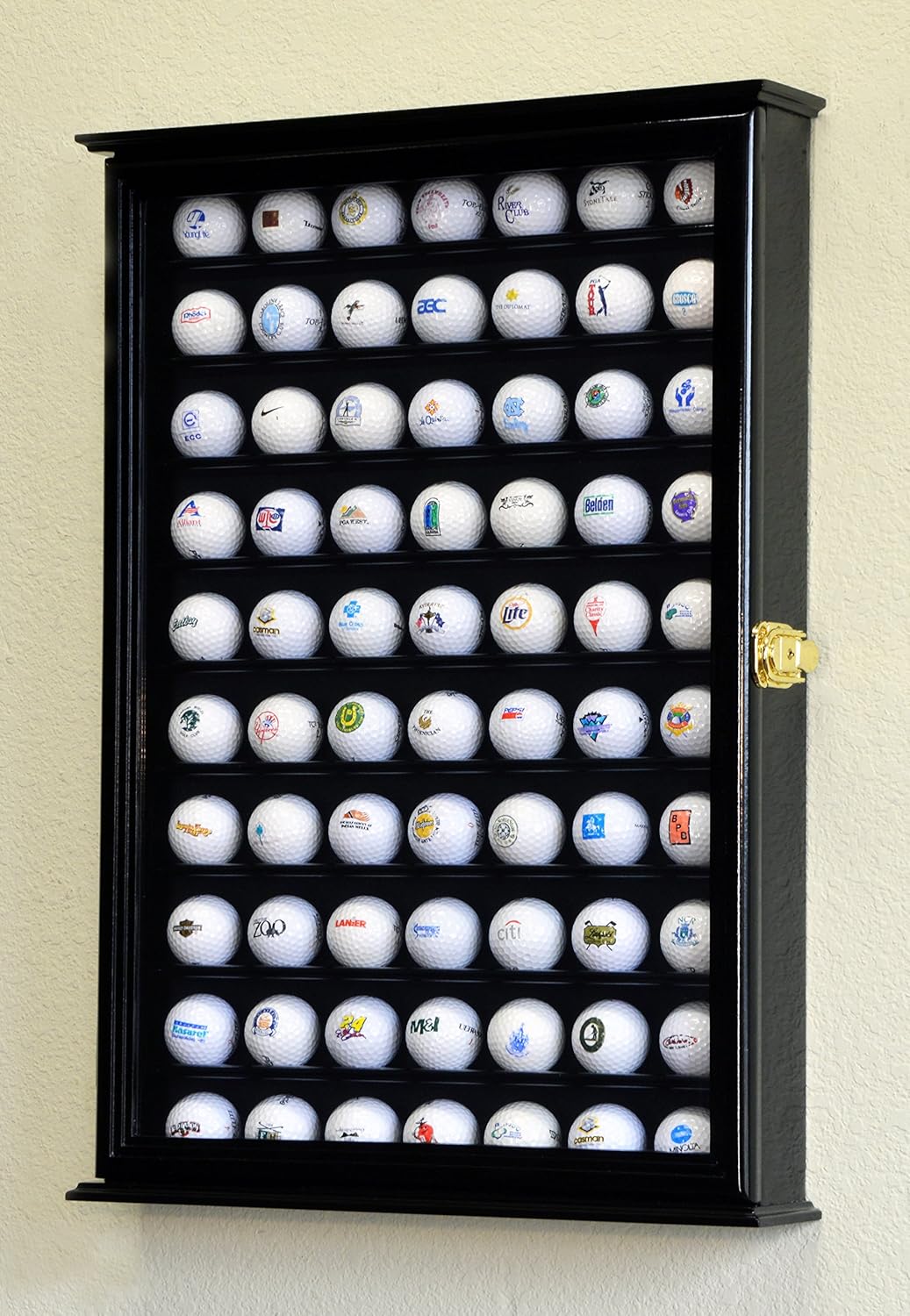 70 Golf Ball Display Case Cabinet Wall Rack Holder w/98% UV Protection Lockable