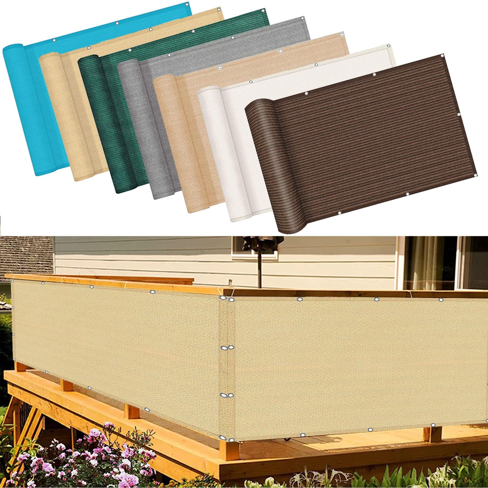 YANHONG Garden Privacy Scree 115x800cm(45x315inch) Garden Fence Screen Panels Wind Breaker Fencing Screening Weatherproof UV Protection for Balcony and Patio, Yellow
