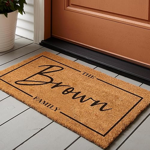 Miniatura 2 de Tapete de puerta personalizado, tapete de puerta personalizado con nombre de familia I 9 diseños, 3 tamaños I tapete personalizado para la entrada