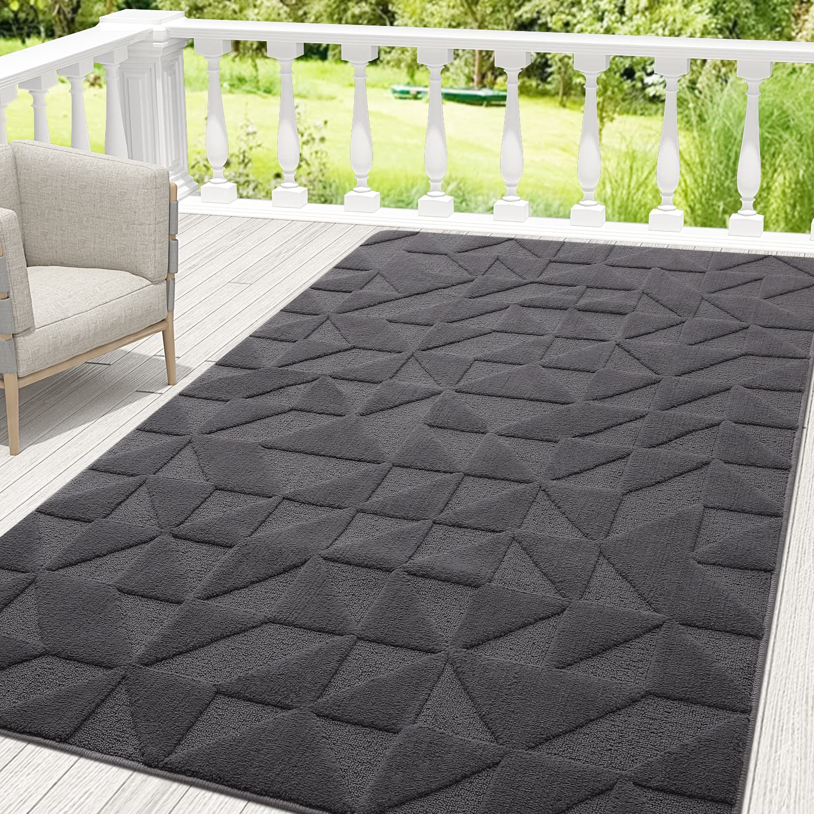 OLANLY Door Mats Indoor, Non-Slip, Absorbent, Dirt Resist, Entrance Washable Mat, Low-Profile Inside Entry Doormat for Entryway (71x47 inches, Dark