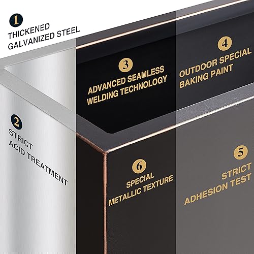 Miniatura 4 de Wallowa Maceta metálica pesada larga y grande para exterioresinteriores, caja rectangular de 38 pulgadas de largo x 15 pulgadas de ancho x 15