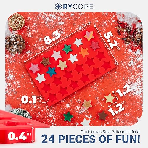 Miniatura 3 de Mini Star - Moldes de silicona de Navidad para chocolates, dulces y postres, molde de silicona duradero con forma de estrella para gelatina, vela,