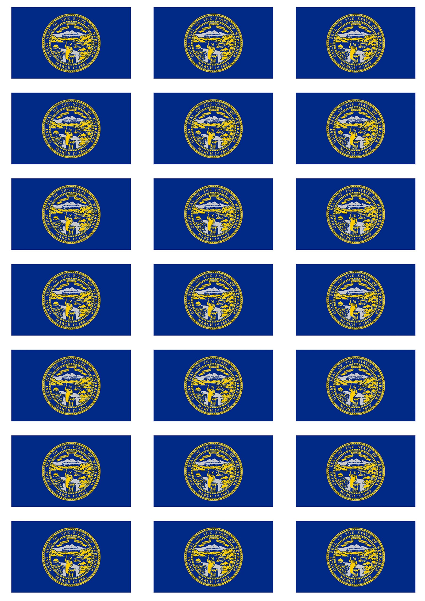 Madaboutflags White Nebraska State Flag Self Adhesive Matt Paper Labels / Stickers