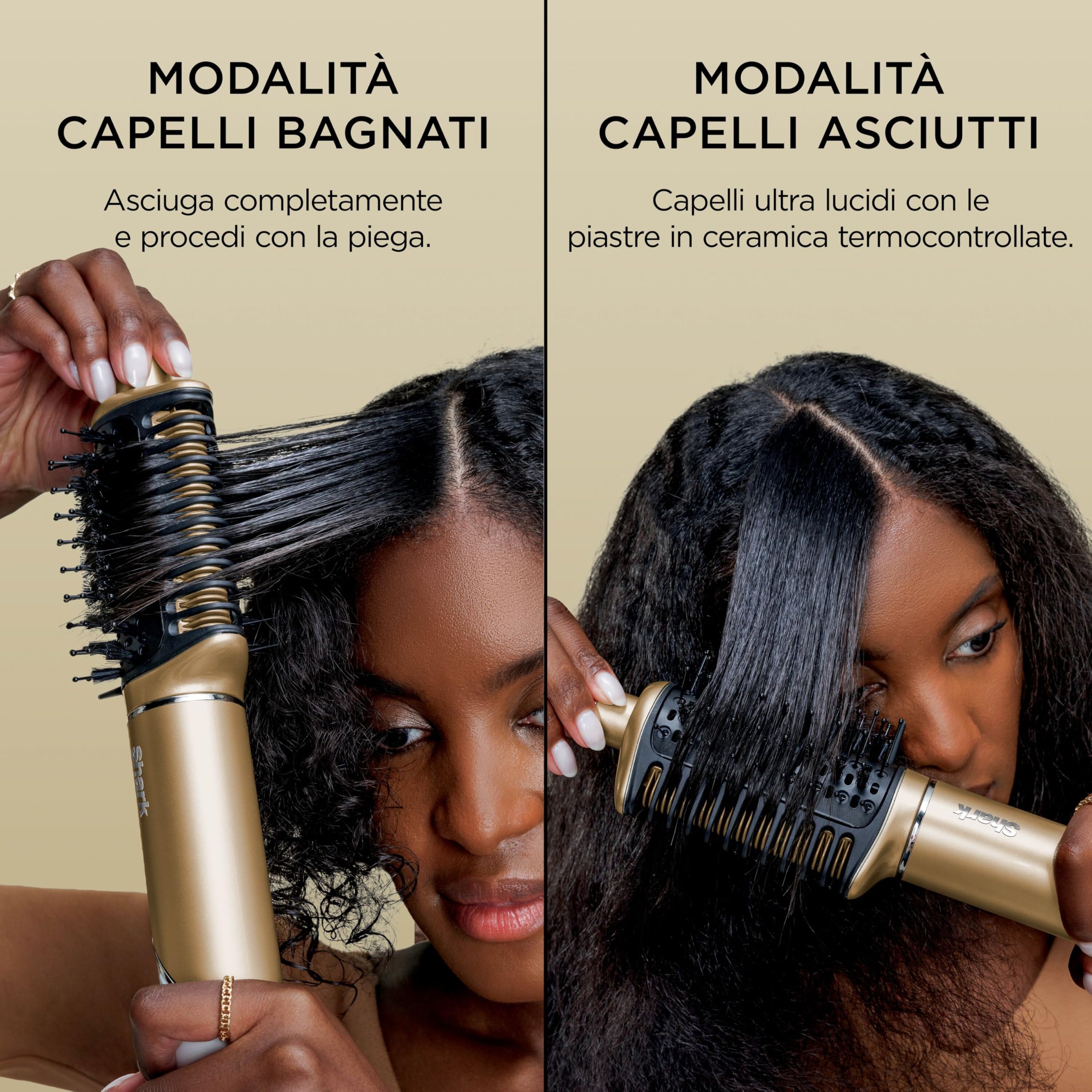 Shark Glam Multi-styler per ricci definiti, onde strepitose e un liscio perfetto con ceramica a temperatura controllata, tecnologia Gloss-Lock e 5 accessori per lo styling tra cui Silki, Glossi