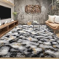 Vista 30 de Tepook - Alfombra de área mullida y colorida con diseño de arco iris, alfombras marroquíes geométricas modernas afelpadas para niños, sala