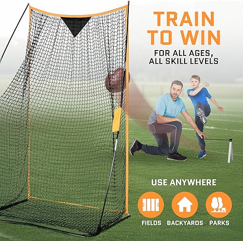 Miniatura 2 de Red de fútbol (7 x 4 pies) para porteros de campo, red portátil de fútbol para lanzar con accesorio de zona objetivo, redes de jaula de patada para