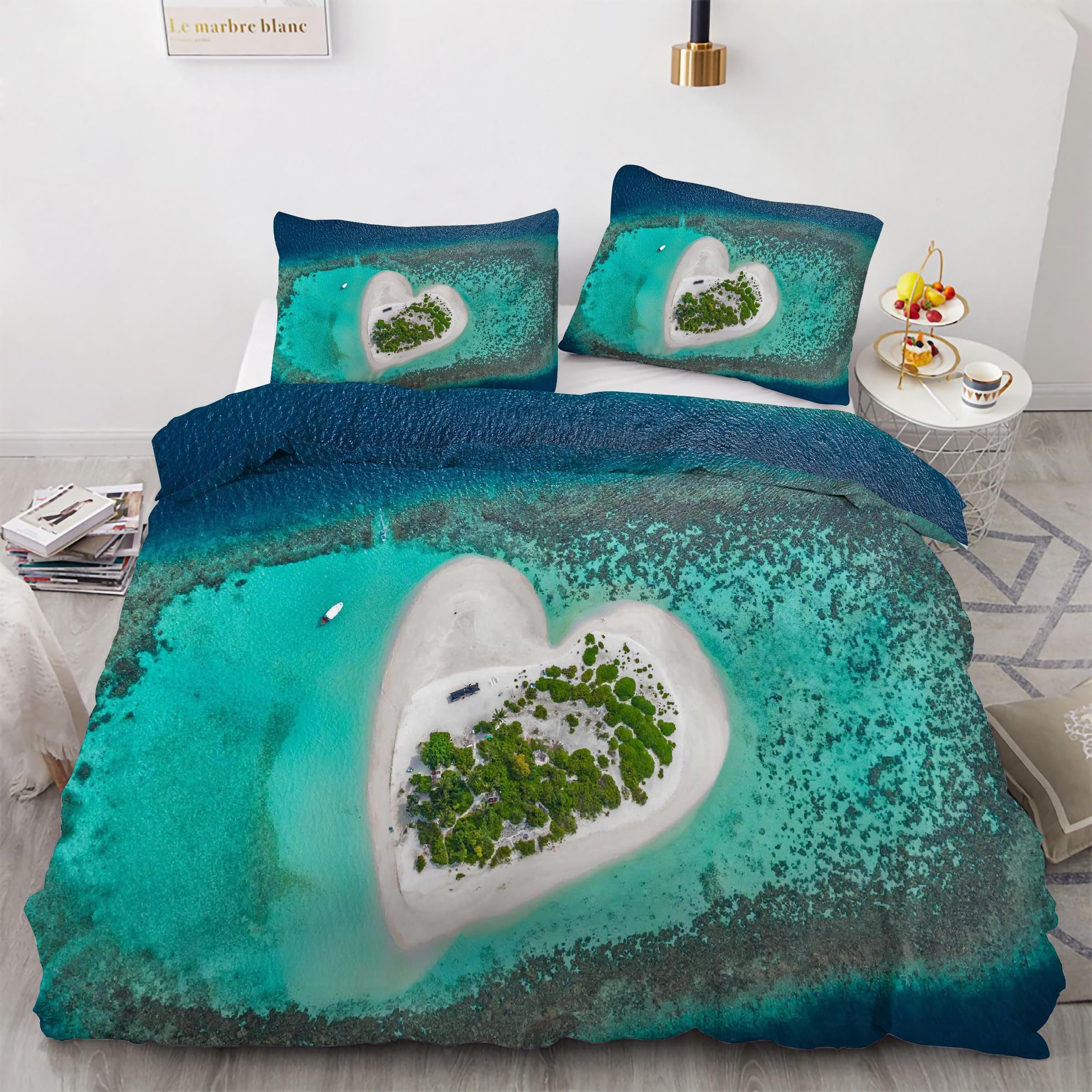 Housse de couette 200x200 océan avec fermeture éclair pratique