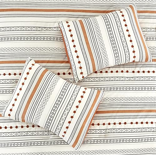 Miniatura 6 de Modern Threads - Juego de edredón de 4 piezas de la colección Layne - Juego de cama elegante reversible - Incluye edredón, fundas de almohada