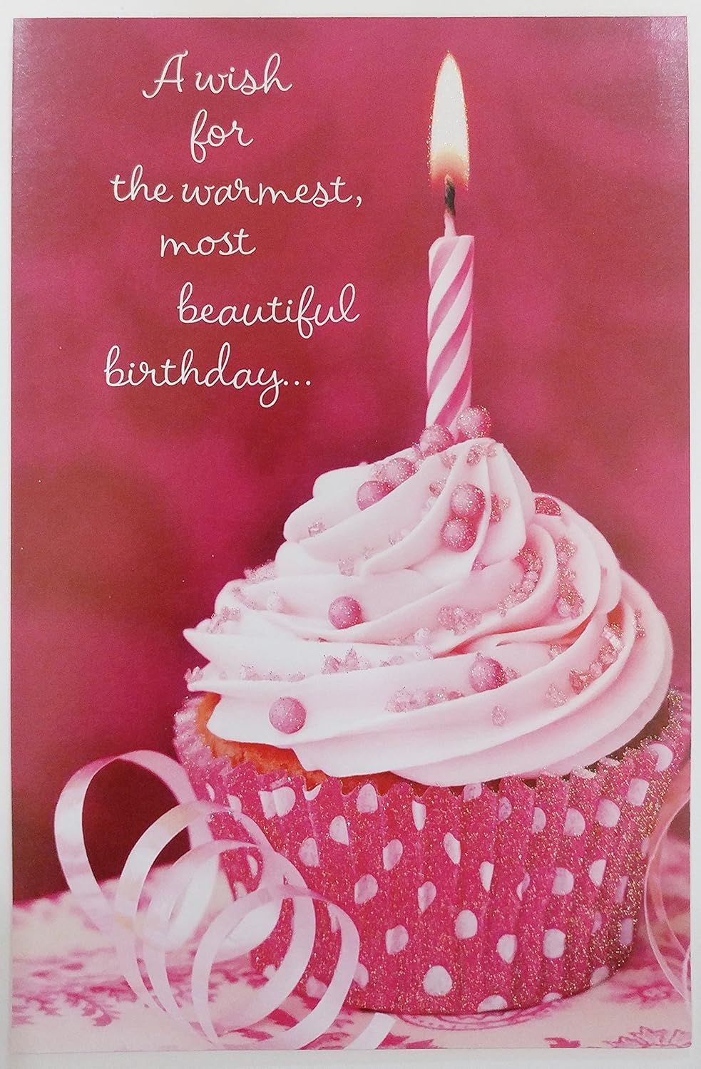 Happy Birthday Beautiful Friend Images Amazon.com : A Wish For The Warmest, Most Beautiful Friend Happy Birthday  Greeting Card - Pink Glitter Cupcake : Office Products