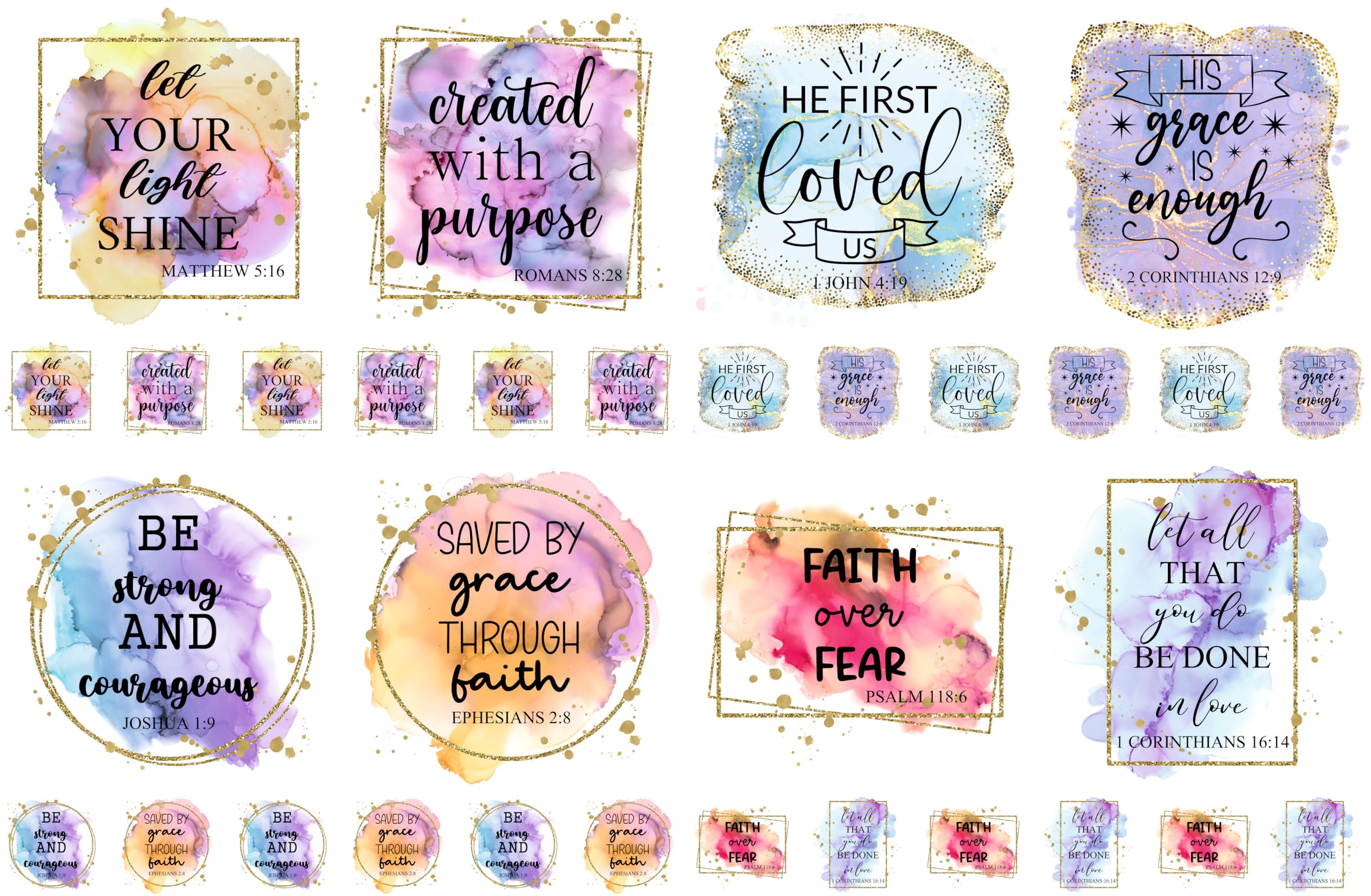 Bible Verse Decoupage Rice Papers, 8 x 11.5 inch (A4) - 4 Sheets | 32 Pieces | 8 Unique Designs | Versatile Christmas Designs for Art Projects & Crafting by CRAFT KREATIVELY