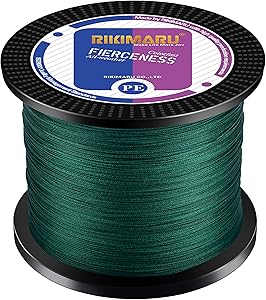RIKIMARU Braided Fishing Line Abrasion Resistant Superline Zero Stretch&Low Memory Extra Thin Diameter 327-1094 Yds, 4-180LB