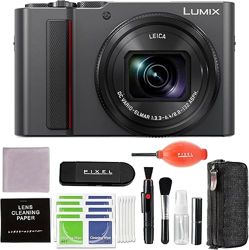 Cámara digital Panasonic Lumix DC-ZS200S (plateada) con accesorios avanzados y paquete de viaje  DC-ZS200DS  Panasonic Lumix DC-ZS200D disponible en Yaxa Colombia