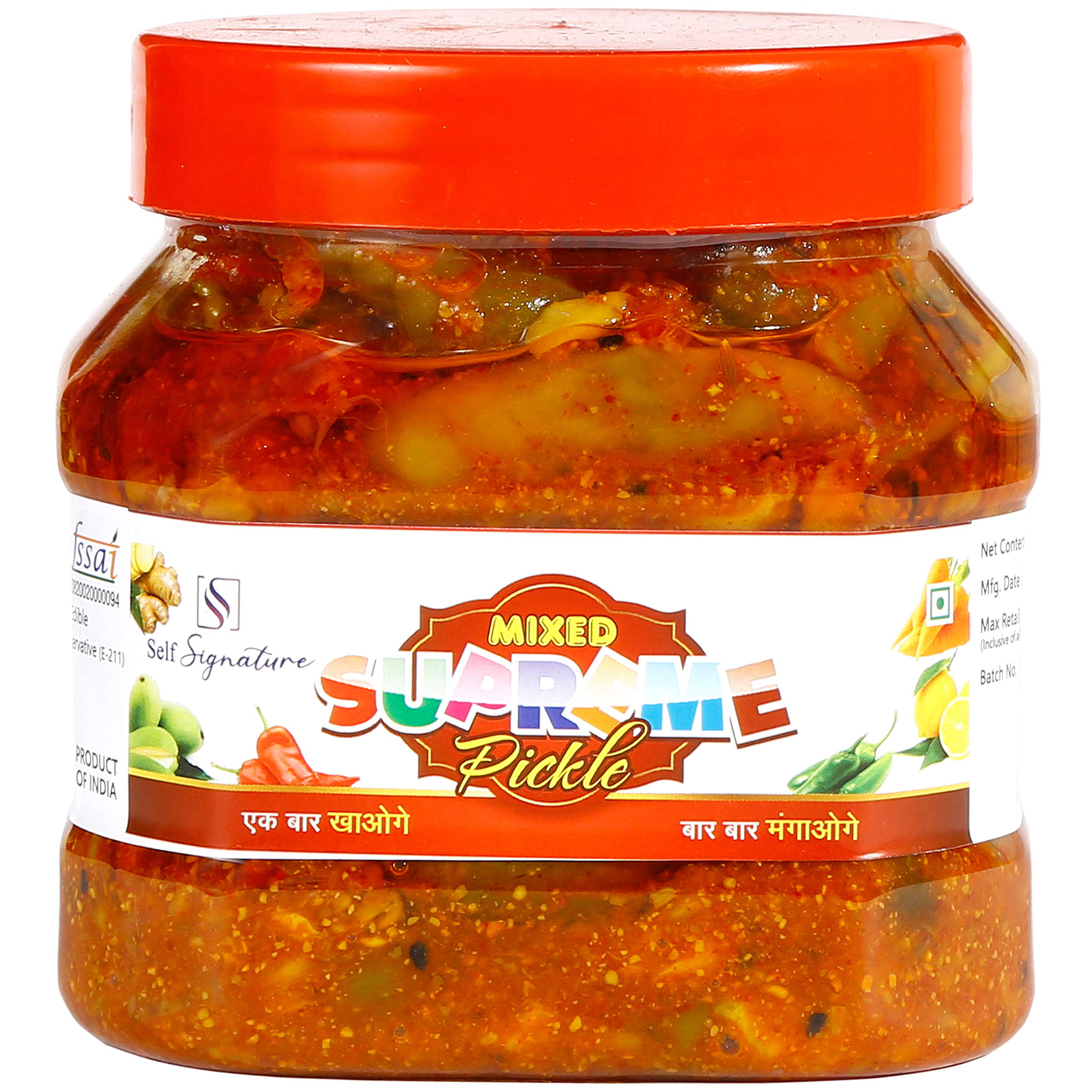 Self Signature Homemade Mixed Pickle with Different Flavours , एक बार खाओगे,बार बार मँगवाओगे (Mixed Pickle, 500 gm)