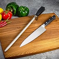 Vista 8 de Varilla superior para afilar cuchillos, acero cepillado diamante profesional de 10 pulgadas