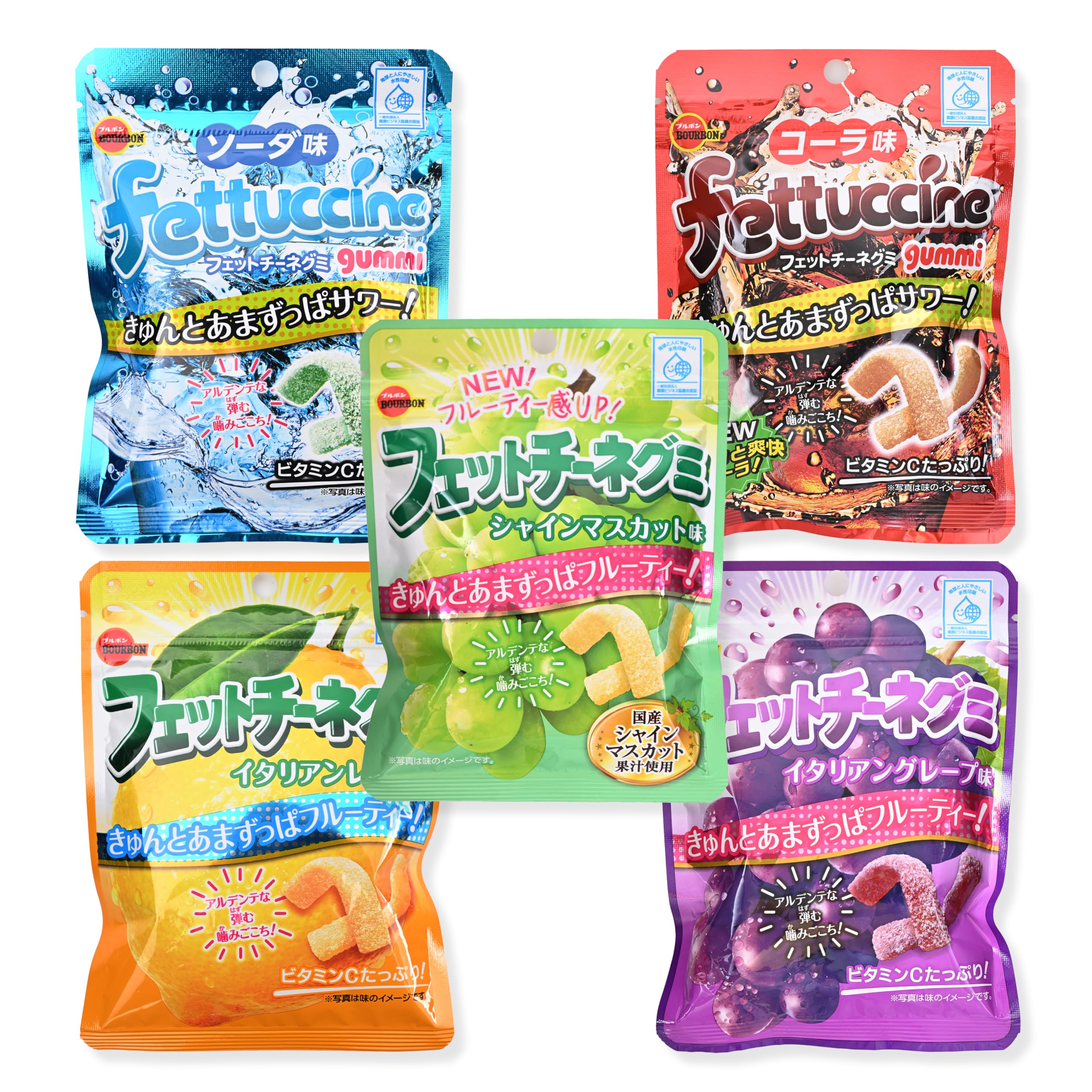 Amazon.com : Bour-bon Fettuccine Gummy Candy Jelly 50g- Green