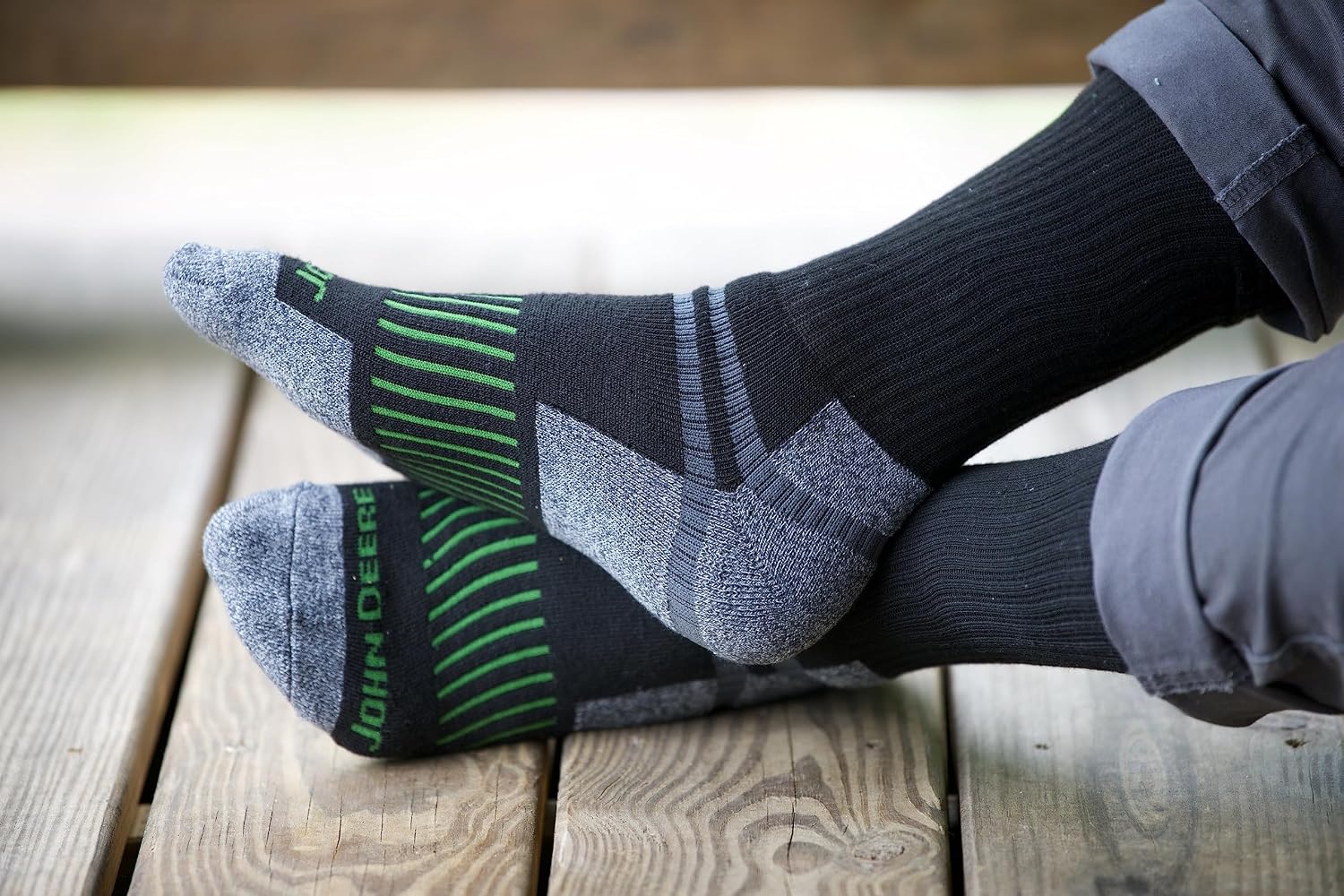 John Deere 6 Pair Men’s Socks Size 8-12 Work Socks for Men