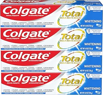 Colgate Total Whitening Toothpaste Gel - 4.8 ounce (4 Pack)