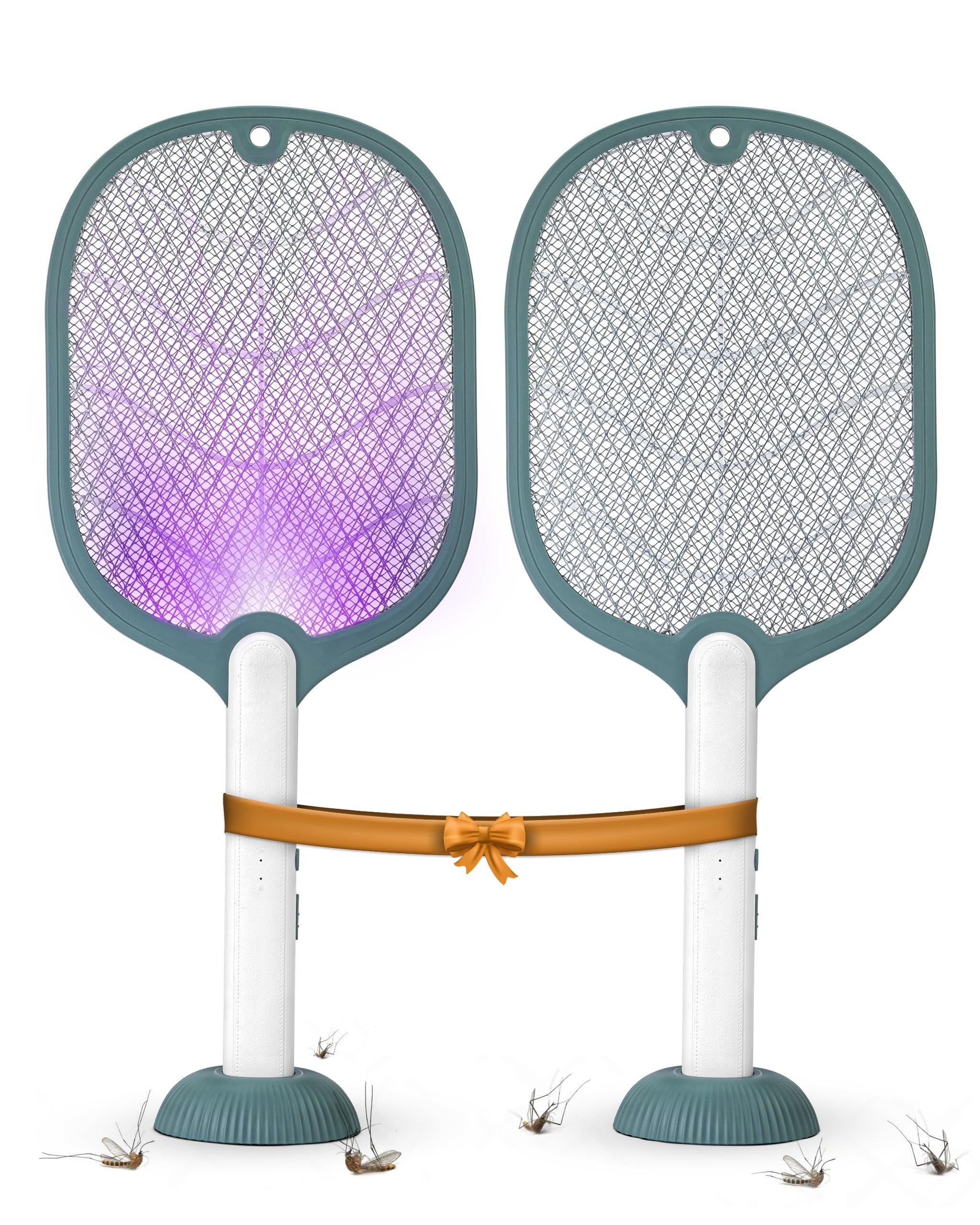 Weird Wolf 2 in 1 UV Light Mosquito Racket Bat with Base Stand, Lithium Battery, USB Charging, 180 Days Warranty (Pack of 2 - Green)-image-17