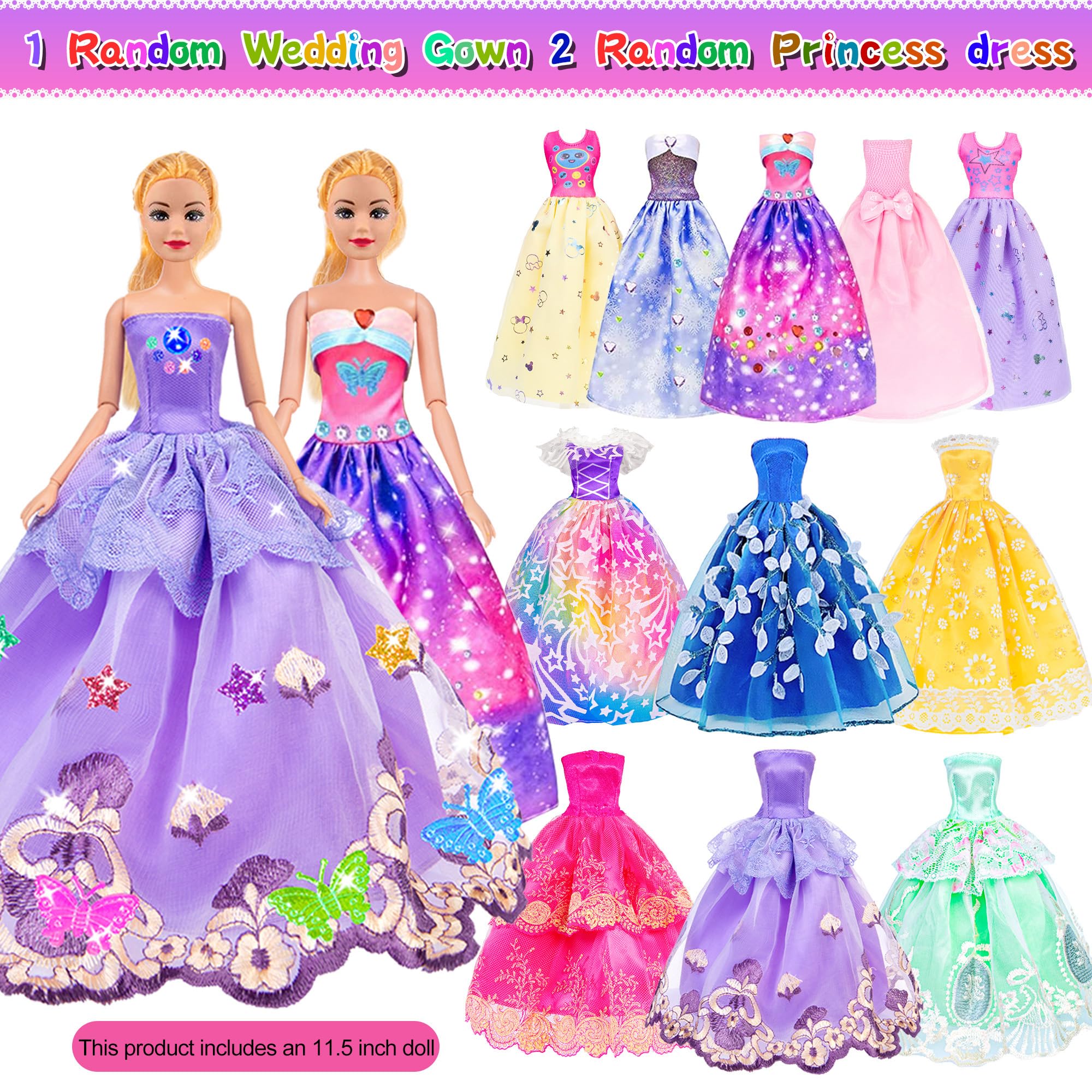 91pcs 11.5 inch Girl Doll with Clothes Accessories and Closet, Princess Gowns, Fashion Dresses, Outfits ,Swimsuits, Shoes - BigaMart 91pcs 11.5 inch Girl Doll with Clothes Accessories and Closet, Princess Gowns, Fashion Dresses, Outfits ,Swimsuits, Shoes - BigaMart
