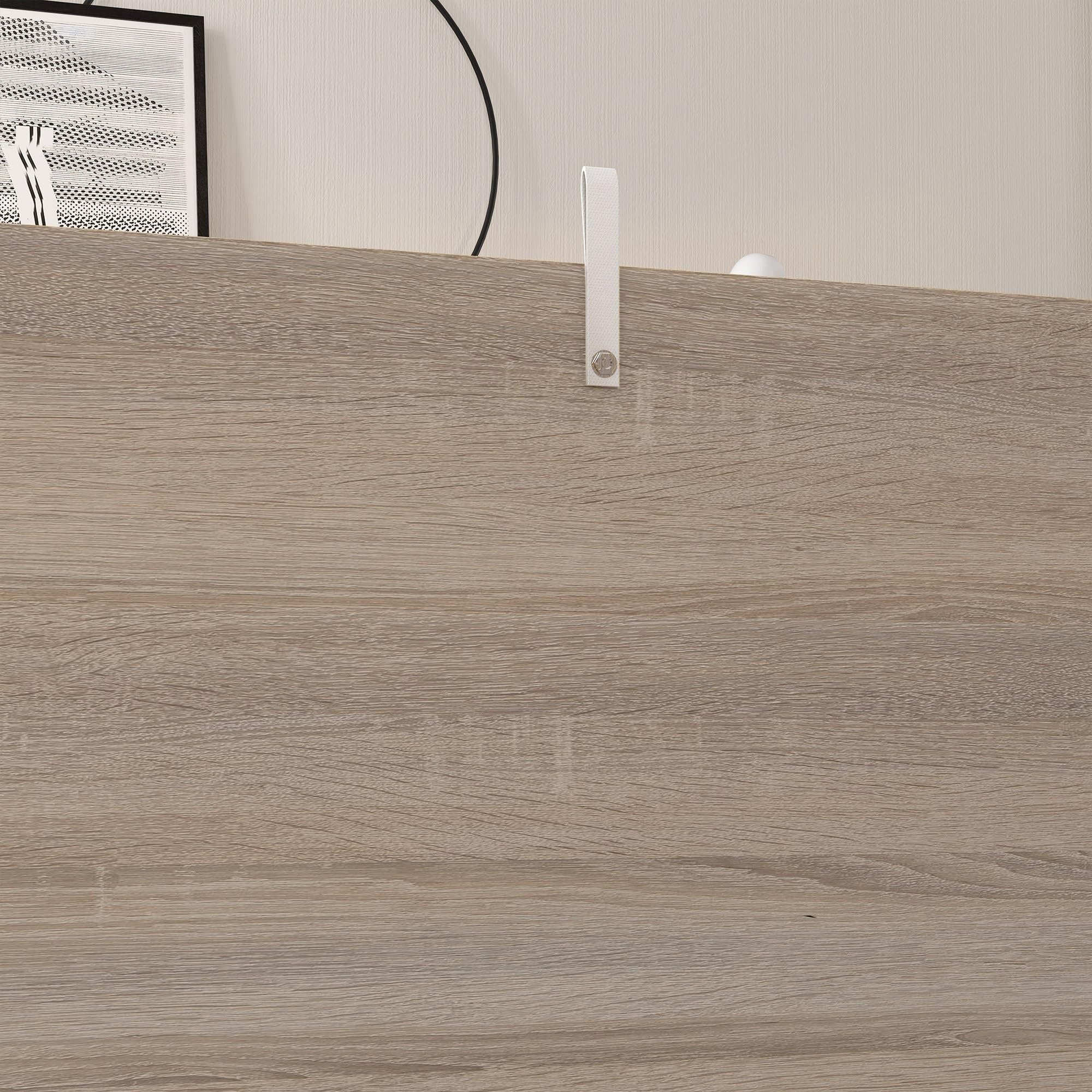 HOMCOM Baúl de Almacenaje, Banco de Almacenaje con Bisagra de Seguridad, Estilo Moderno, para Pasillo, Dormitorio, Salón, 100x40x40 cm, Roble y Blanco