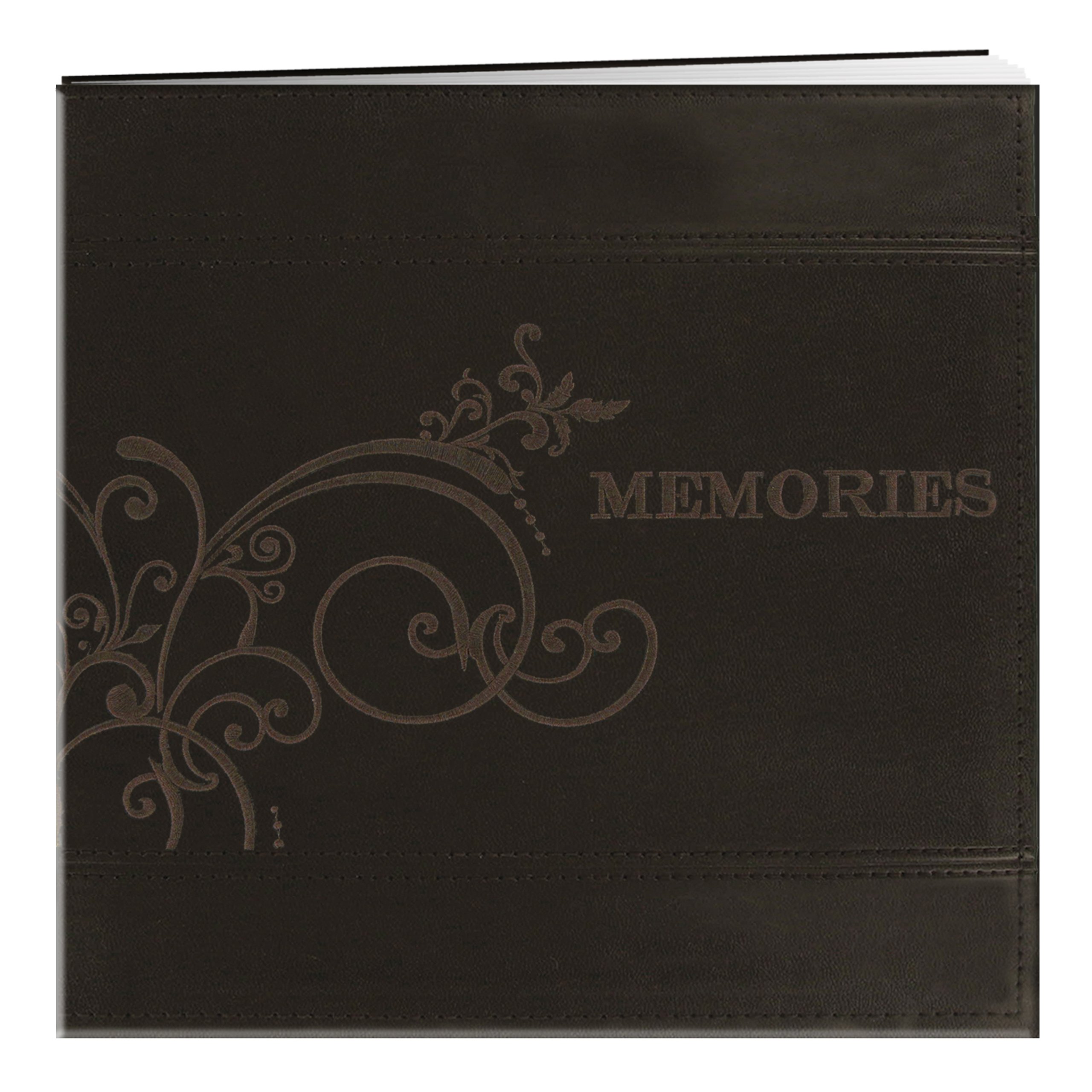 Album photo brodé Pioneer d'exception finitions similicuir marron