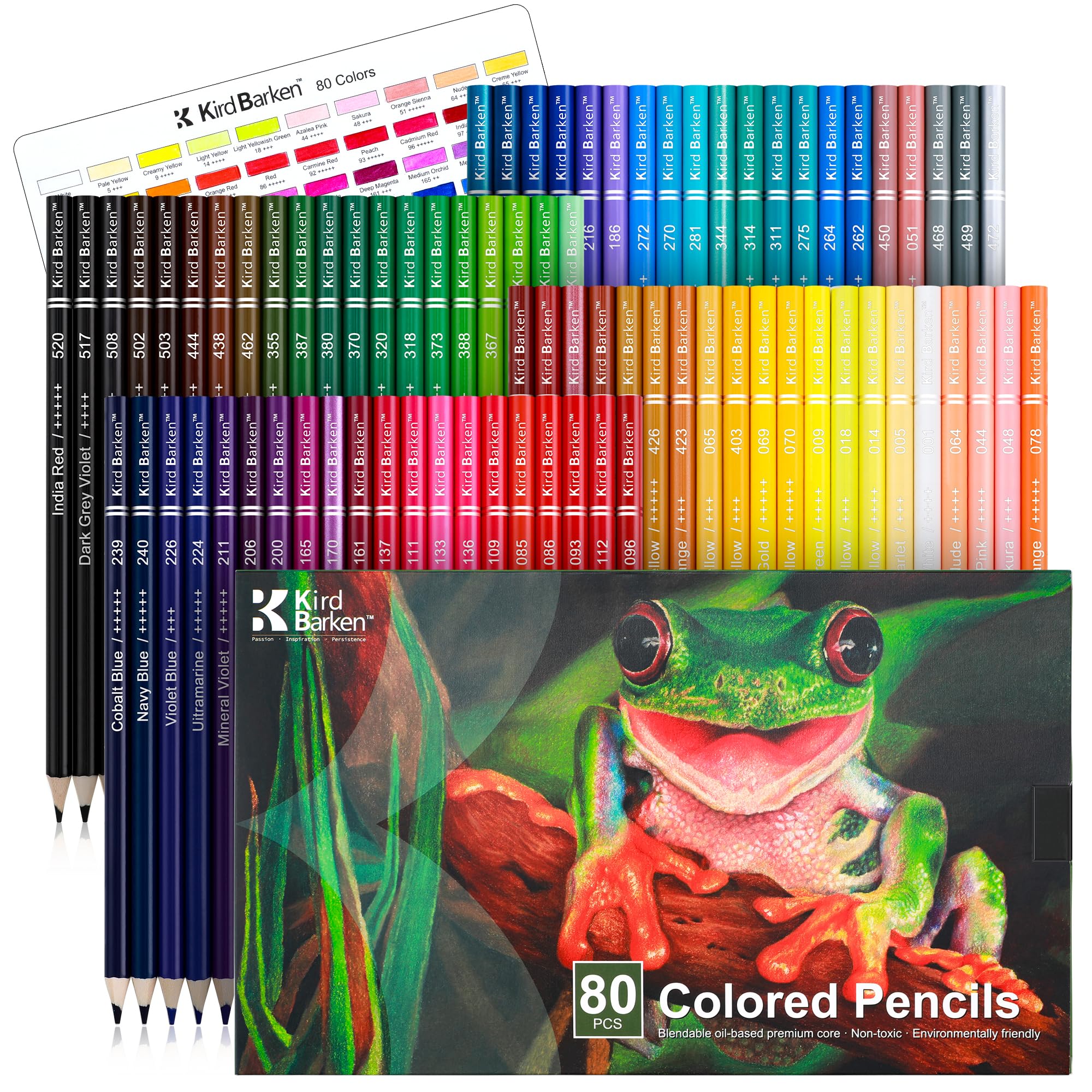 Amazon.com: Kird Barken 80 Colored Pencils – Professional Color
