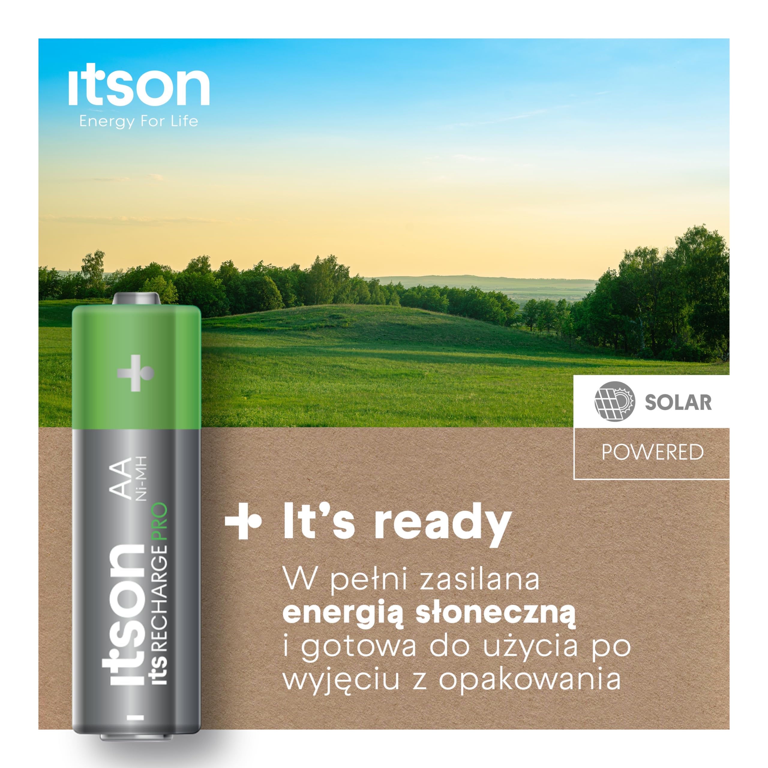 ITSON, gotowe do użycia akumulatorki AA Ni-MH, 2500 mAh, 4 sztuki, idealne do aparatów cyfrowych, kontrolerów gier video, zabawek, HHR6-2500IT/4CB