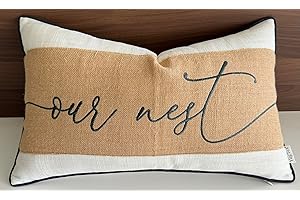 "Our Nest" Delightfully Soft Embroidered Decorative Throw Pillow