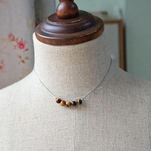 Vista 4 de Crystal Pendant Necklace 925 Sterling Silver Chain Necklace Adjustable Healing Crystal Necklace For Women