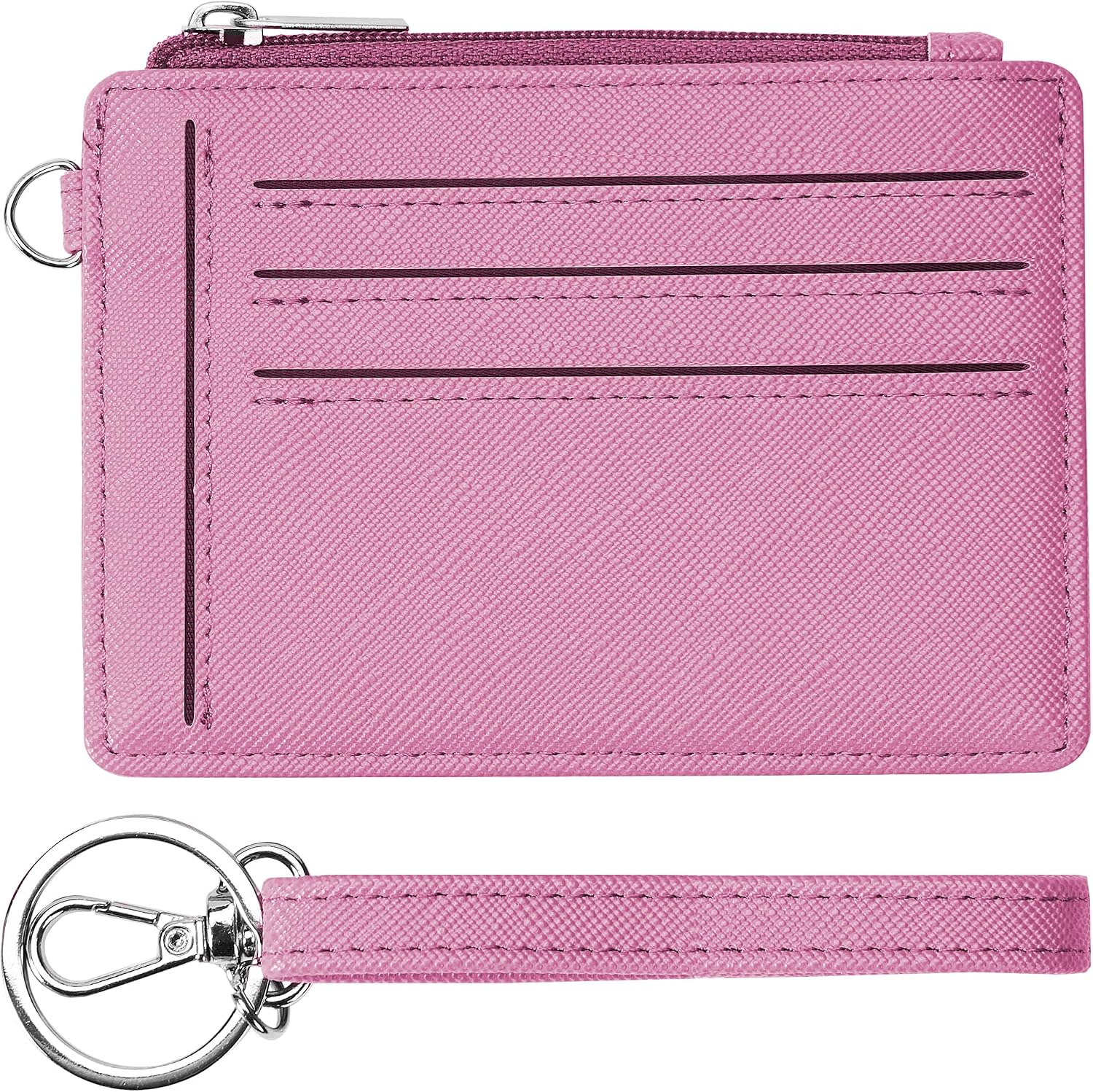 Toughergun Credit Card Holder for Women Slim RFID Blocking Wristlet Wallet Small Front Pocket Wallets Card Case with ID Window Zipper Pocket, Green