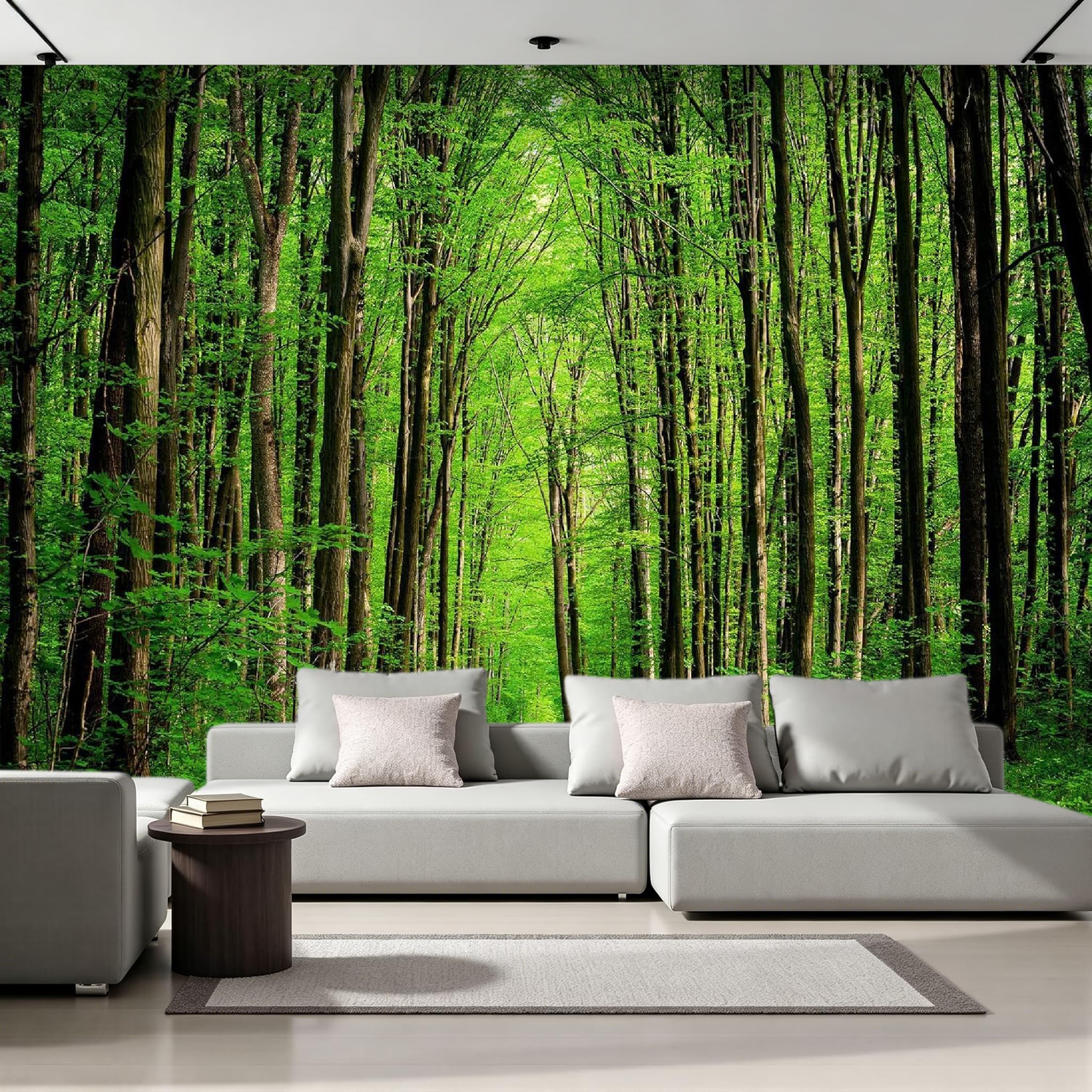 Papier Peint Intissé Mat 3D Effet Profondeur Forêt Printanière