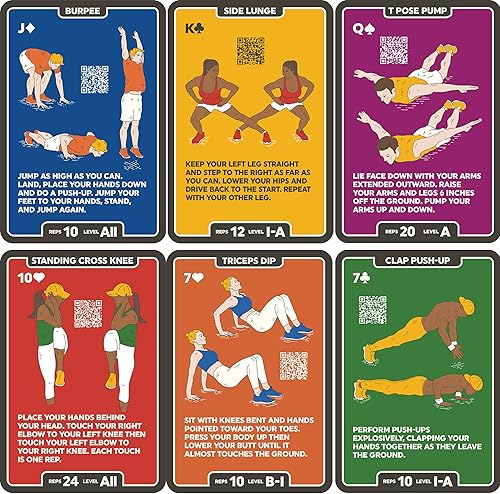 Miniatura 3 de Tarjetas de ejercicio juego de 52 cartas para entrenamiento corporal de fuerza y peso (versión en inglés) Diseñado por un experto en fitness