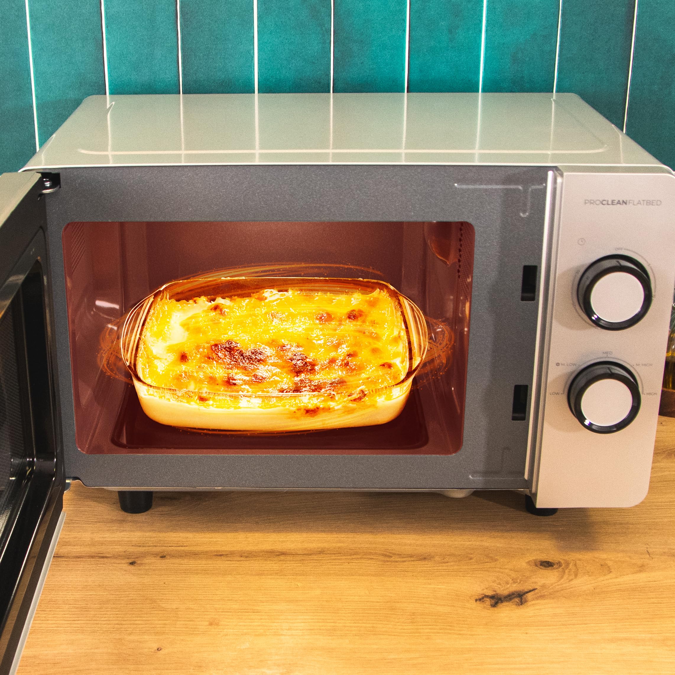 Cecotec Forno a Microonde 20L Proclean 3160 Flatbed Mirror. 700W e Grill 800W, Design Compatto, Interno Ceramico, Modalità Scongelamento, Timer 30 Min, Tecnologia 3Dwave