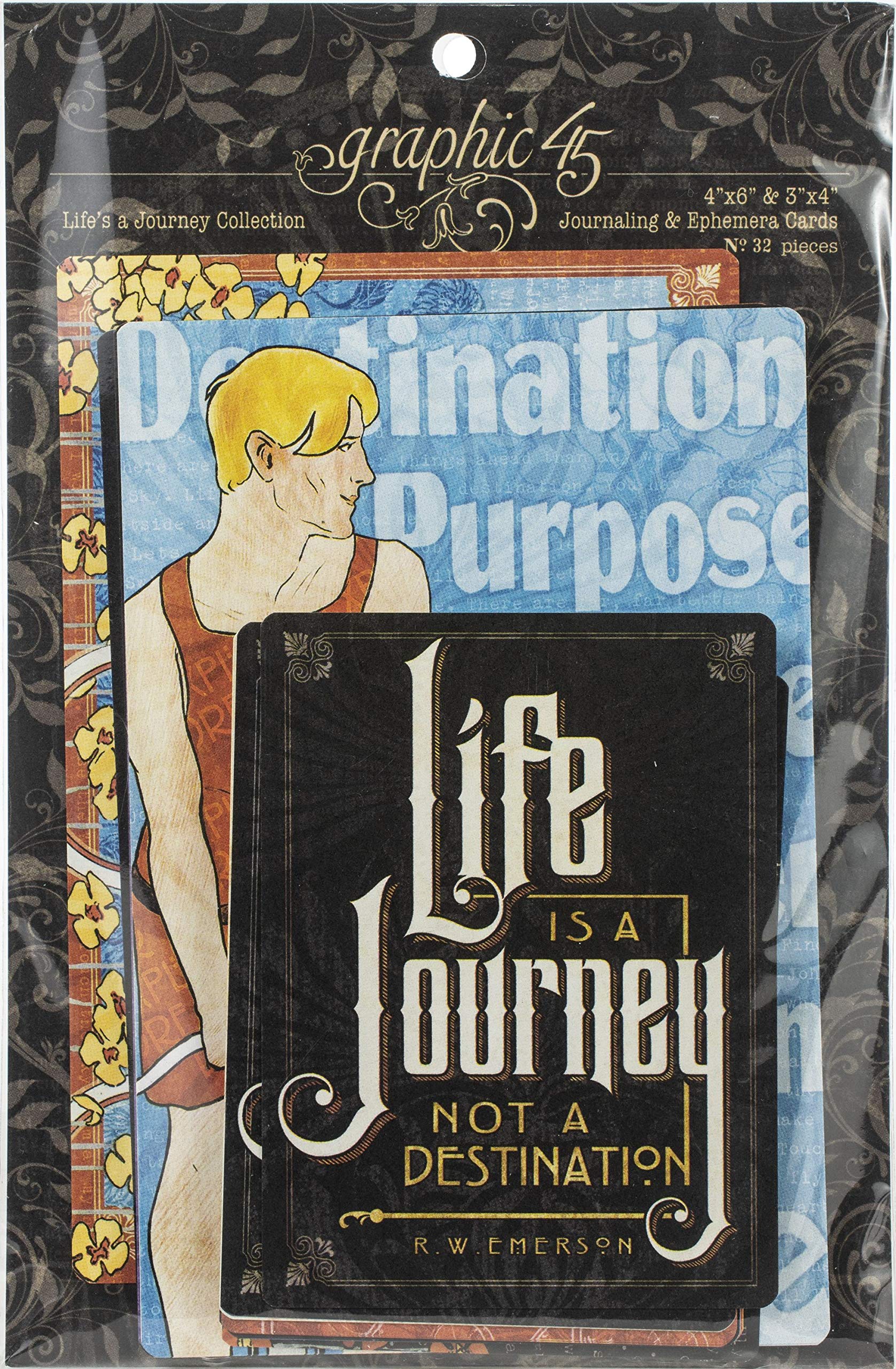 Graphic 45 4501950 Life's Journey EPHEM Cards, (16) 4
