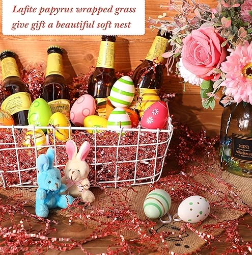 Miniatura 4 de Outus Papel de corte arrugado de 0.5 libras, papel triturado para caja de regalo, papel triturado metálico arrugado para pasto de Pascua para boda,