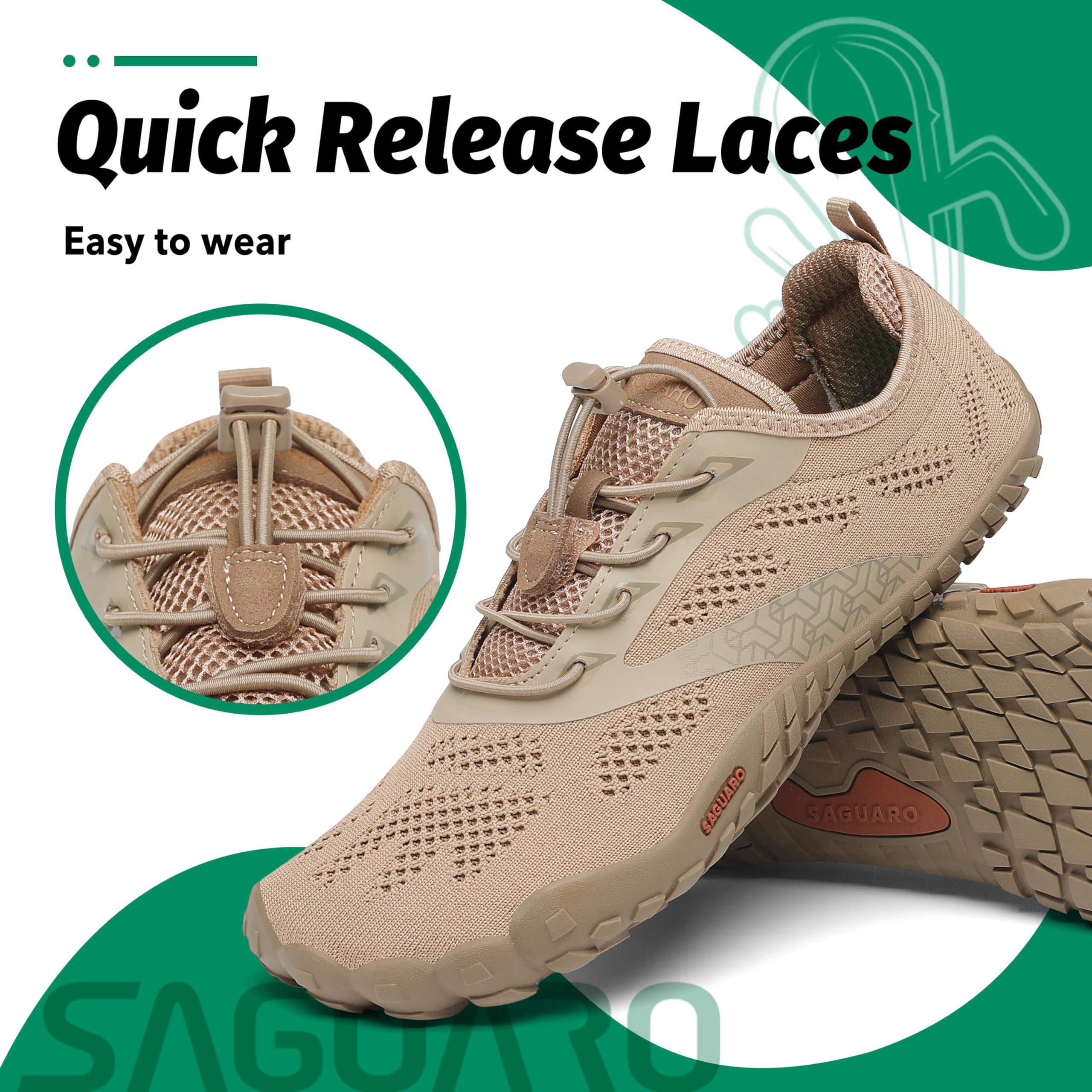 SAGUARO Versátil Minimalistas Zapatillas Ligeras Flexibles para Exterior Interior - Gym Asfalto Playa Montaña, Unisex-Adulto — view 5
